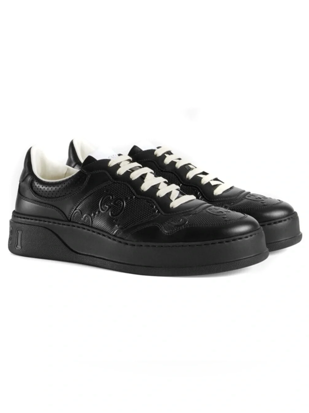 Gucci GG embossed leather sneakers size 12 fits 13 US made in Italy